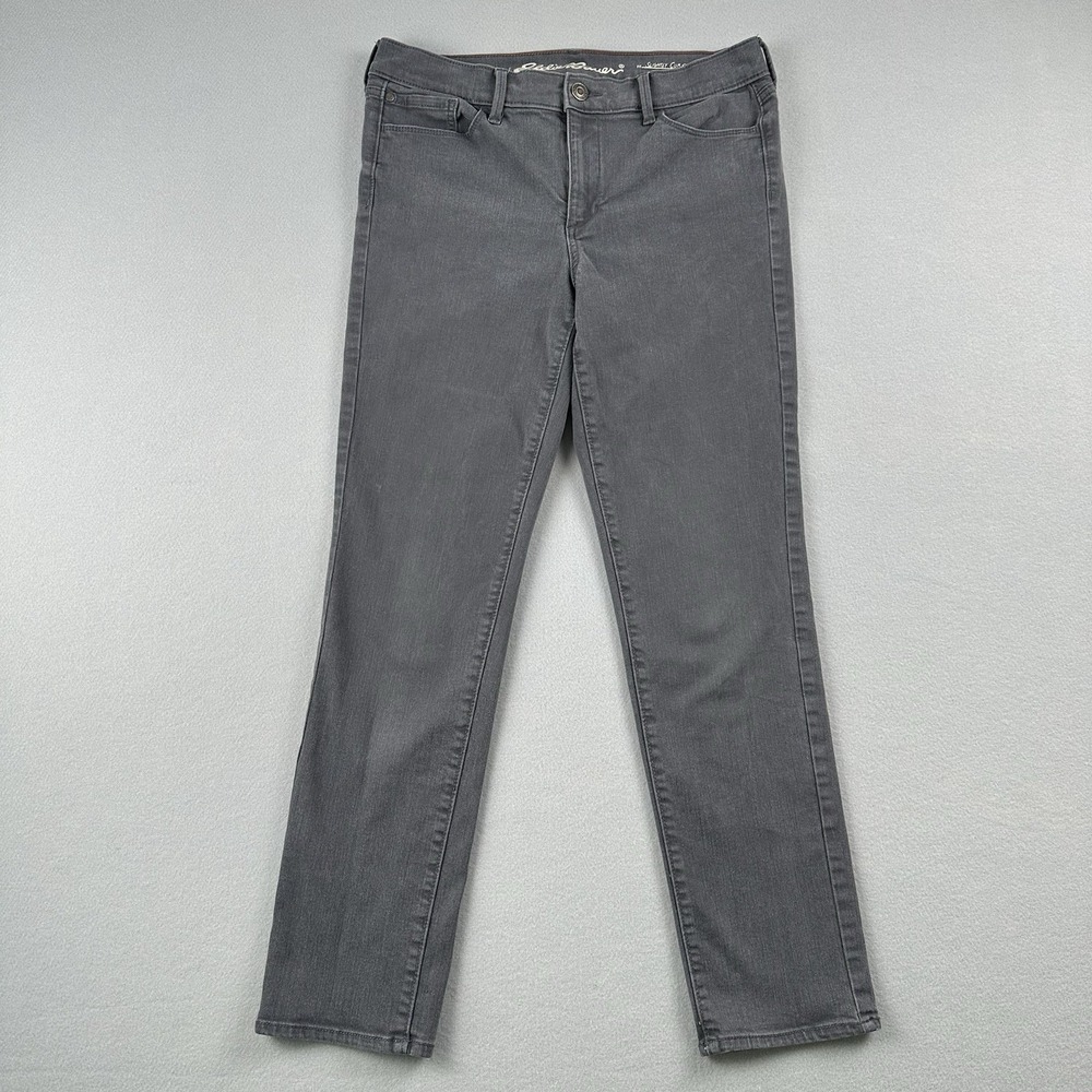 Eddie Bauer Pants Women 10 Gray Slightly Curvy Slim Straight Leg Stretch
